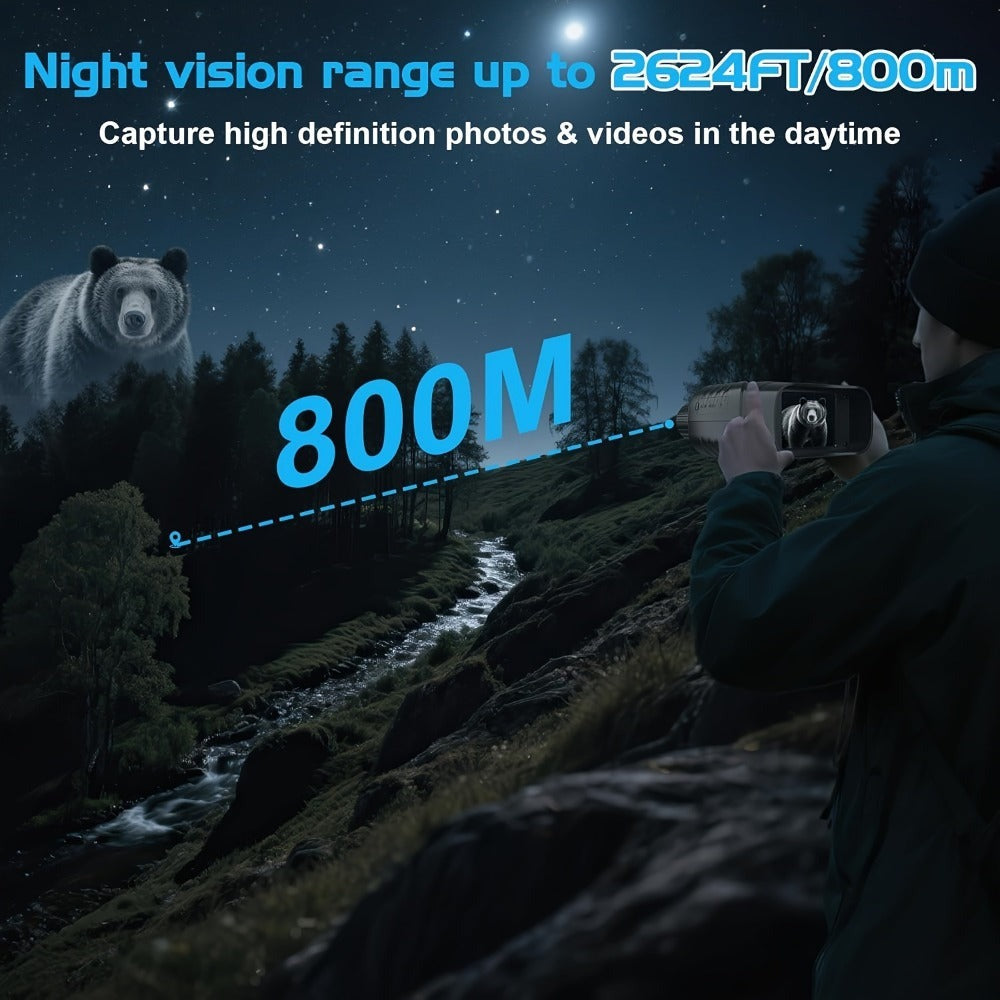 Binoculares de visión nocturna 4K HD, gafas de visión nocturna con pantalla de 3 pulgadas y linterna, adecuadas para la caza al aire libre en la oscuridad, seguridad para acampar, observación de la vida silvestre, zoom digital 10X, batería incorporada de