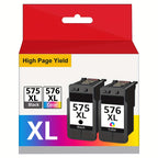 Cartuchos de tinta 575 XL 576 XL compatibles con Canon 575 576 Cartuchos de tinta para impresoras Negro y Color para Canon PIXMA TS3550i TR4750i TR4751i TS3551i Paquete de 2