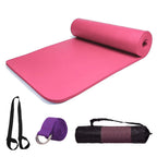 Esterilla de Yoga y Pilates 10mm Mat Antideslizante Con Correa y Bolsa de Transporte 183mm x 61mm Colchoneta Gruesa y Plegable Hombre/Mujer - Gimnasia, Fitness y Ejercicios - Gimnasio en Casa