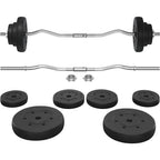 Juego de pesas Sz-Barbell Set Curlset 20/25/30 Kg, juego de barra larga con 6 discos, Sz-Bar para entrenamiento de fuerza, barra de curl con pesas