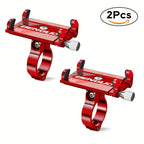 2 soportes de teléfono de aleación de aluminio para bicicleta, motocicleta y navegación, 2 unidades