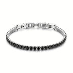 Pulsera para hombre hecha de acero inoxidable, con circonio sintético, perfecta para aniversarios de boda, cumpleaños o regalos de Navidad