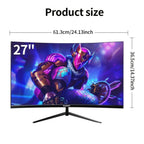 Monitor de gaming curvo Gawfolk de 27 pulgadas 100Hz, pantalla para PC Full HD 1080P, pantalla de ordenador sin bisel de 1800R con tecnología FreeSync y cuidado ocular, compatible con VESA