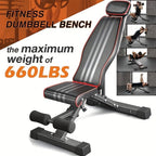 Banco de Pesas Ajustable, Banco de Entrenamiento Plegable con Capacidad de 299.37 KG, Soporte Extendido para Cabeza, Cuello y Columna, Banco Inclinado, Declinado y Plano para Entrenamiento de Fuerza en Gimnasio en Casa