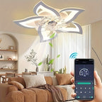 Ventilador de techo con iluminación moderna Led silencioso con control remoto y temporizador, diseño en forma de flor, lámpara de techo para dormitorio
