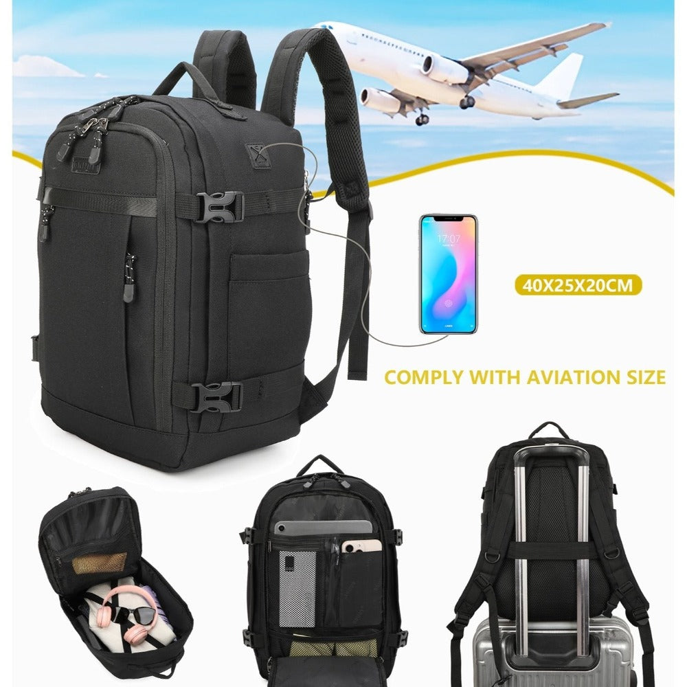 Mochila de cabina 40 x 20 x 25 cm (20 L) | Mochila ideal para viajes en avión | Mochila de cabina para hombre y mujer para el trabajo, viajes, senderismo y escuela