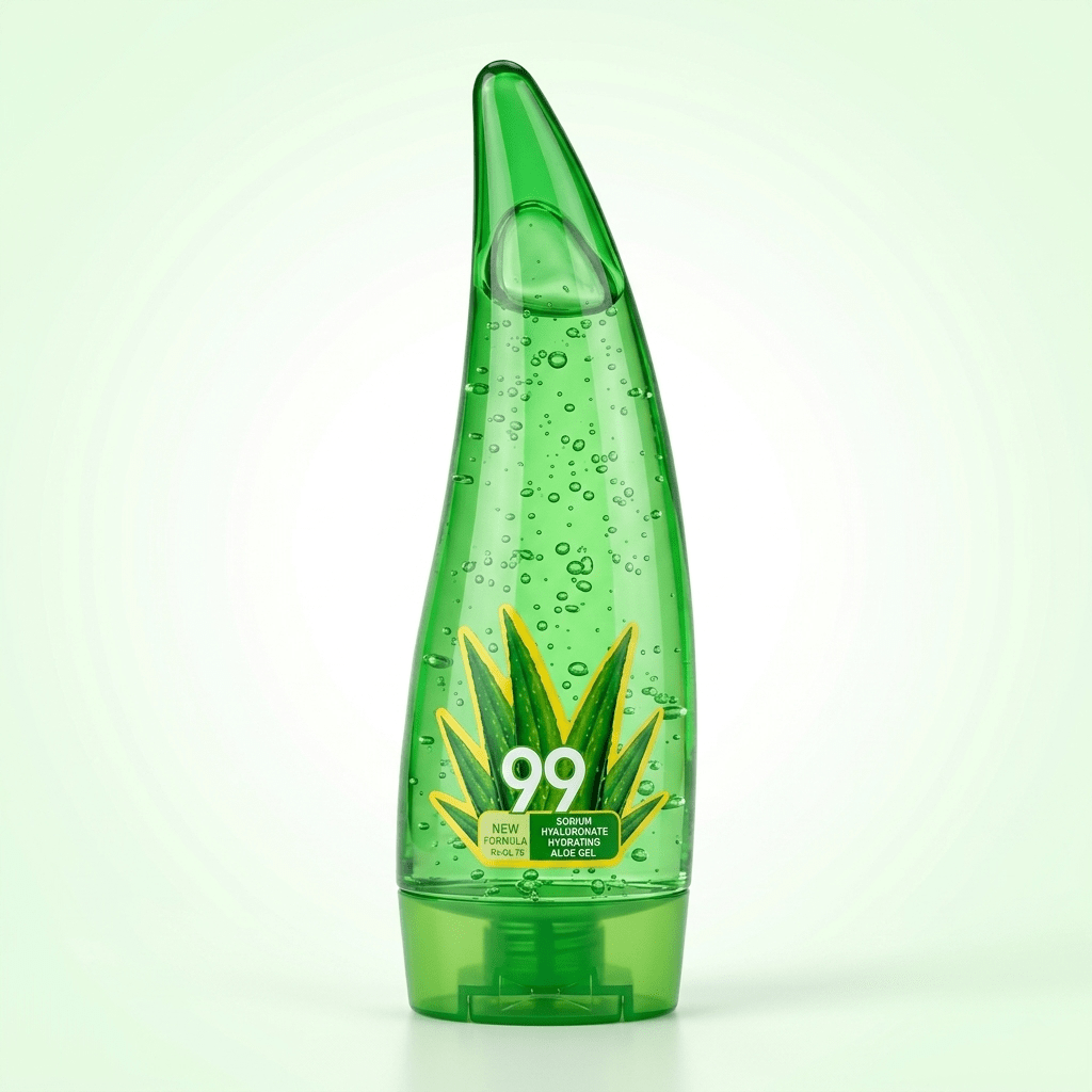 Gel de Aloe Vera 99% de 120 g, Cuidado de la Piel Hidratante Profundo y Calmante, Botella Bonita con Forma de Hoja, Crema Facial Diaria y Loción Corporal
