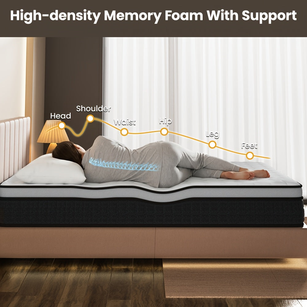 Colchón de resorte de bolsillo Bedstory H3/H4 - 20 cm de alto, espuma y funda transpirable, aislamiento de movimiento y soporte de la postura corporal