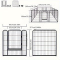 Parque de juegos para cachorros, recinto exterior de 6/8/12/16 piezas, corral para perros, 80 x 65 cm, plegable, resistente a la intemperie, para uso interior/exterior