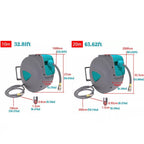 Soporte de manguera gris para pared con carrete de manguera neumático y conexión automática de 1/4''