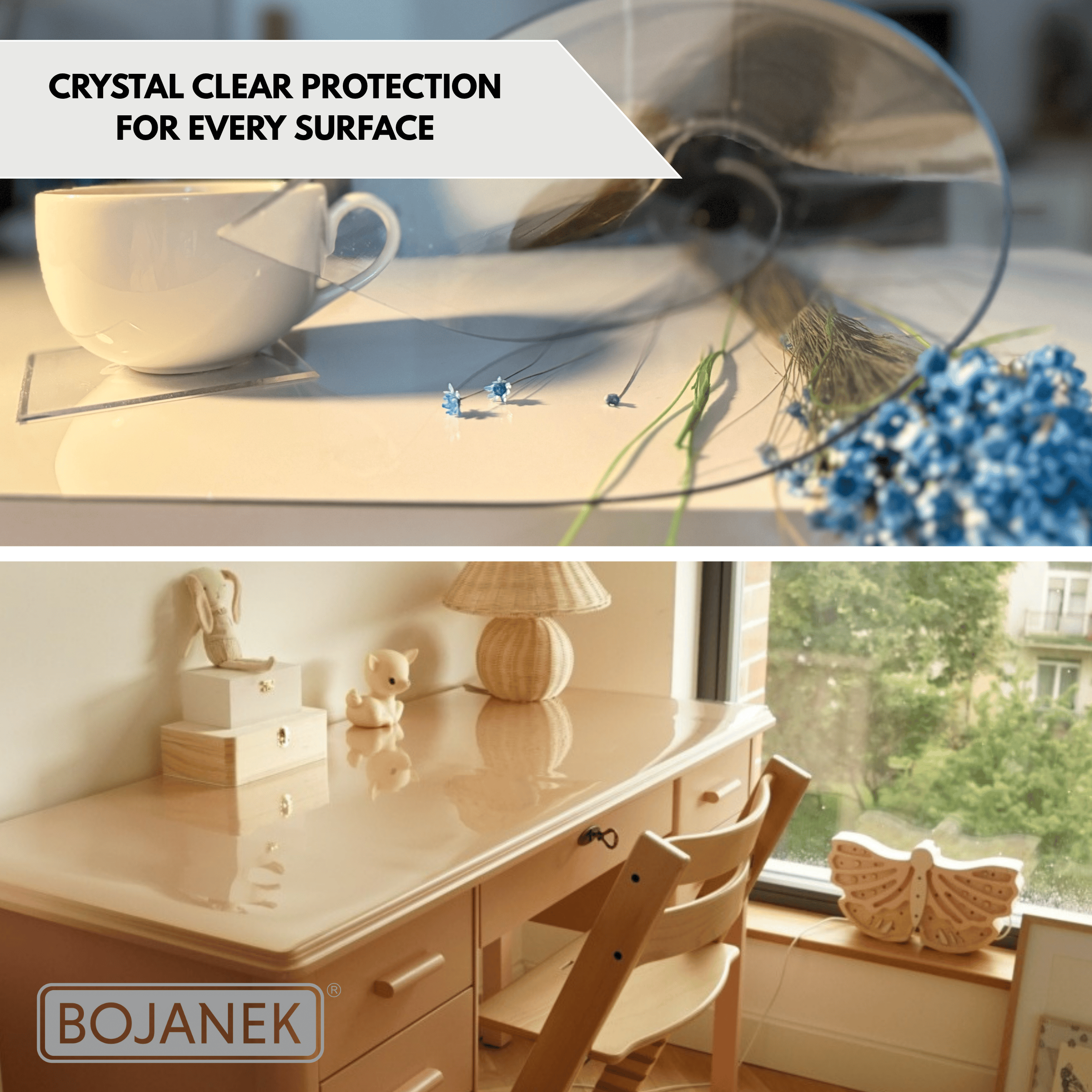 Funda Protectora para Mesa con PVC de 2mm - Más de 30 Tamaños - Mantel Transparente de Vidrio Suave Resistente a Arañazos y Agua, Protector de Superficie de Mesa Fácil de Limpiar, Papel de Mesa Duradero para Cocina, Comedor, Restaurante, Oficina y Hogar
