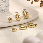 Set de 3 Pares de Aretes de Aro Dorados para Mujer, Aretes Dorados Plateados de 14K, Aretes de Aro Hipoalergénicos Pequeños, Aretes de Aro Ligeros, Aretes de Aro Gruesos Pequeños de Moda, Apilables para Múltiples Piercings