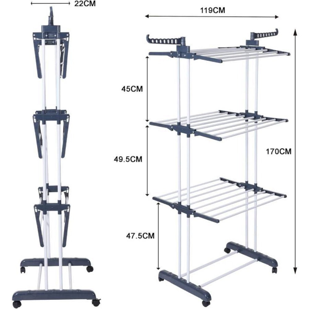 Tendedero de ropa, tendedero de ropa plegable vertical de 4 niveles con ruedas,se puede utilizar en interiores y exteriores.