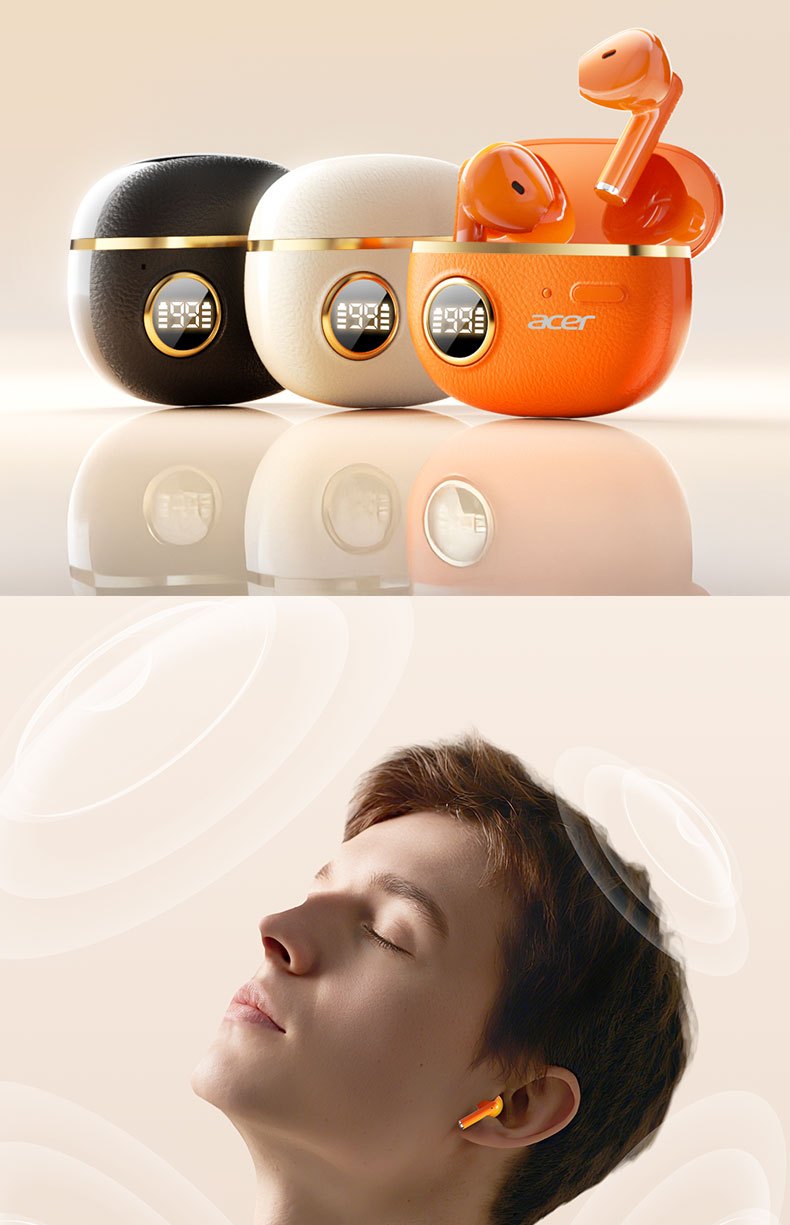 Auriculares Bluetooth | Auriculares inalámbricos Acer OHR544, marca original, decodificación Hi-Fi de alta definición, sonido envolvente 3D