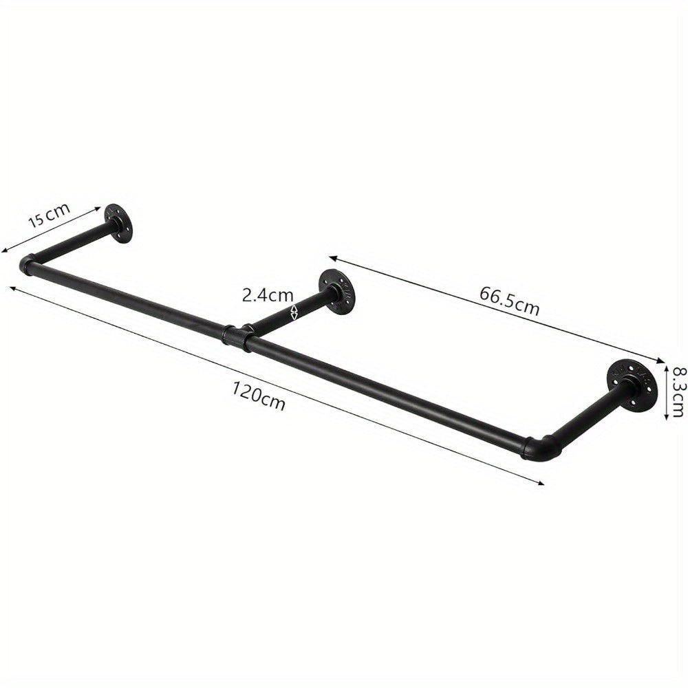 Perchero tubular de pared de estilo industrial, extraíble para sala de estar, dormitorio, vestíbulo, baño,