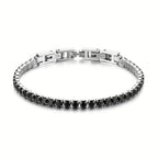 Pulsera para hombre hecha de acero inoxidable, con circonio sintético, perfecta para aniversarios de boda, cumpleaños o regalos de Navidad