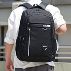 1 pieza de mochila de negocios Vanaheimr para estudiantes universitarios - Compartimento ligero para portátil, correas de hombro ajustables, forro de poliéster duradero, negro, perfecta para la escuela, el trabajo o el viaje, regalo ideal de cumpleaños, m