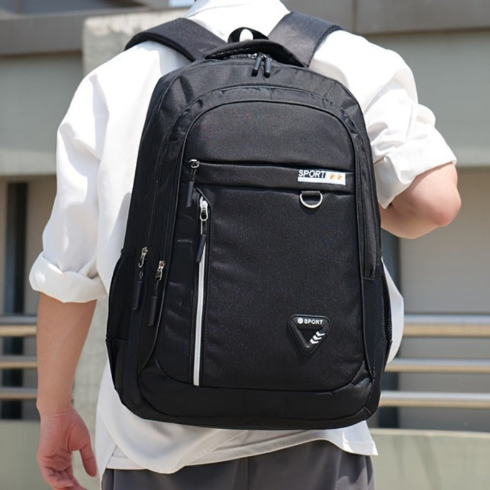 1 pieza de mochila de negocios Vanaheimr para estudiantes universitarios - Compartimento ligero para portátil, correas de hombro ajustables, forro de poliéster duradero, negro, perfecta para la escuela, el trabajo o el viaje, regalo ideal de cumpleaños, m