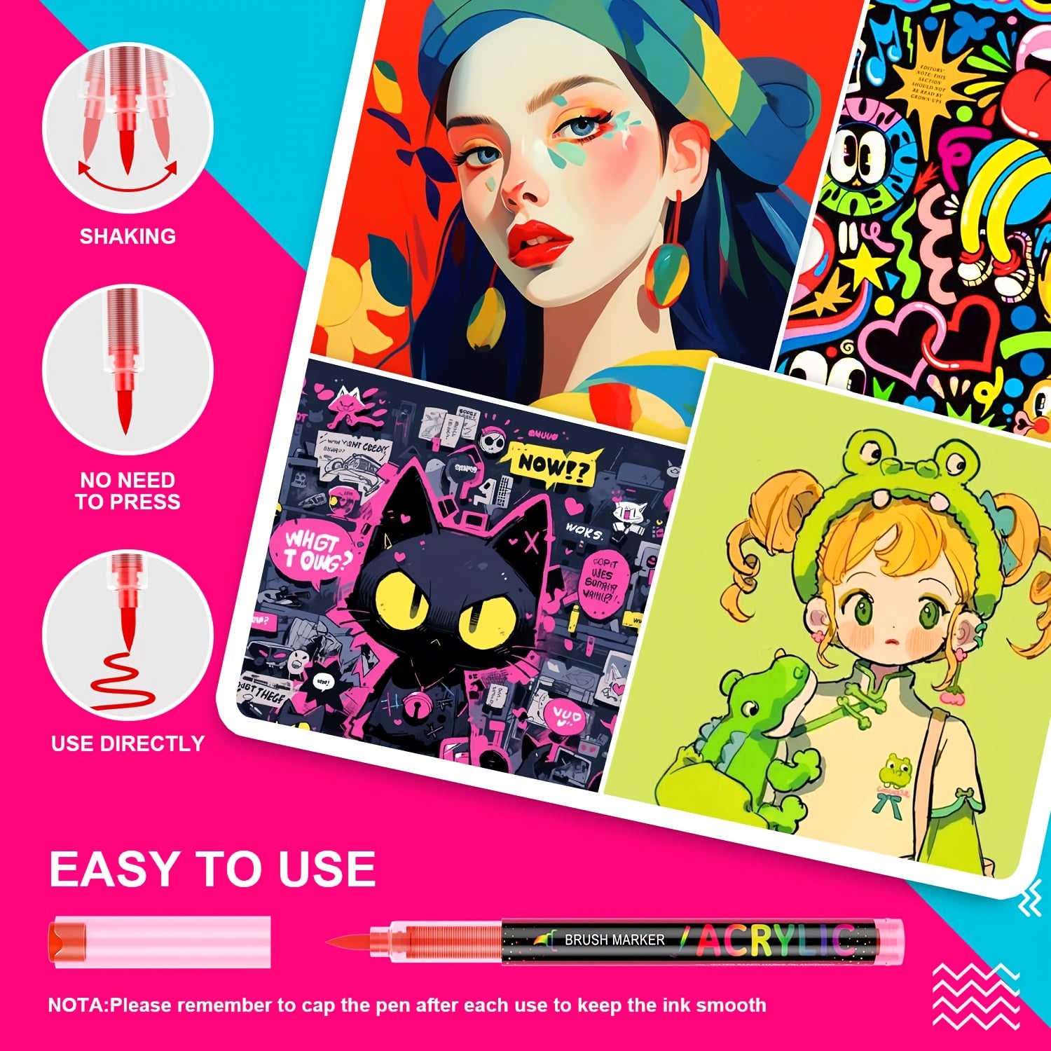 Marcadores artísticos Guangna 360 colores para tela, vidrio y cerámica
