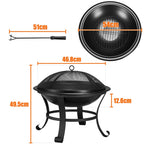 Costoffs Fogón de fuego con protector de chispas y gancho para olla, hoguera y cesta de fuego para exterior