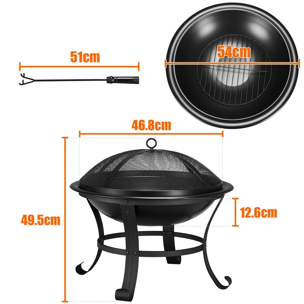 Costoffs Fogón de fuego con protector de chispas y gancho para olla, hoguera y cesta de fuego para exterior