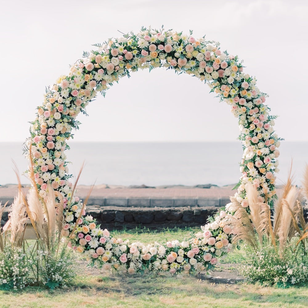Kit de Arco de Globos Reutilizable con Soporte 2.2m/7.2ft - Dorado, Ideal para Cumpleaños, Bodas y Aniversarios, Decoración de Fiestas, Telón Fotográfico, Navidad (Globos y Plantas No Incluidos)
