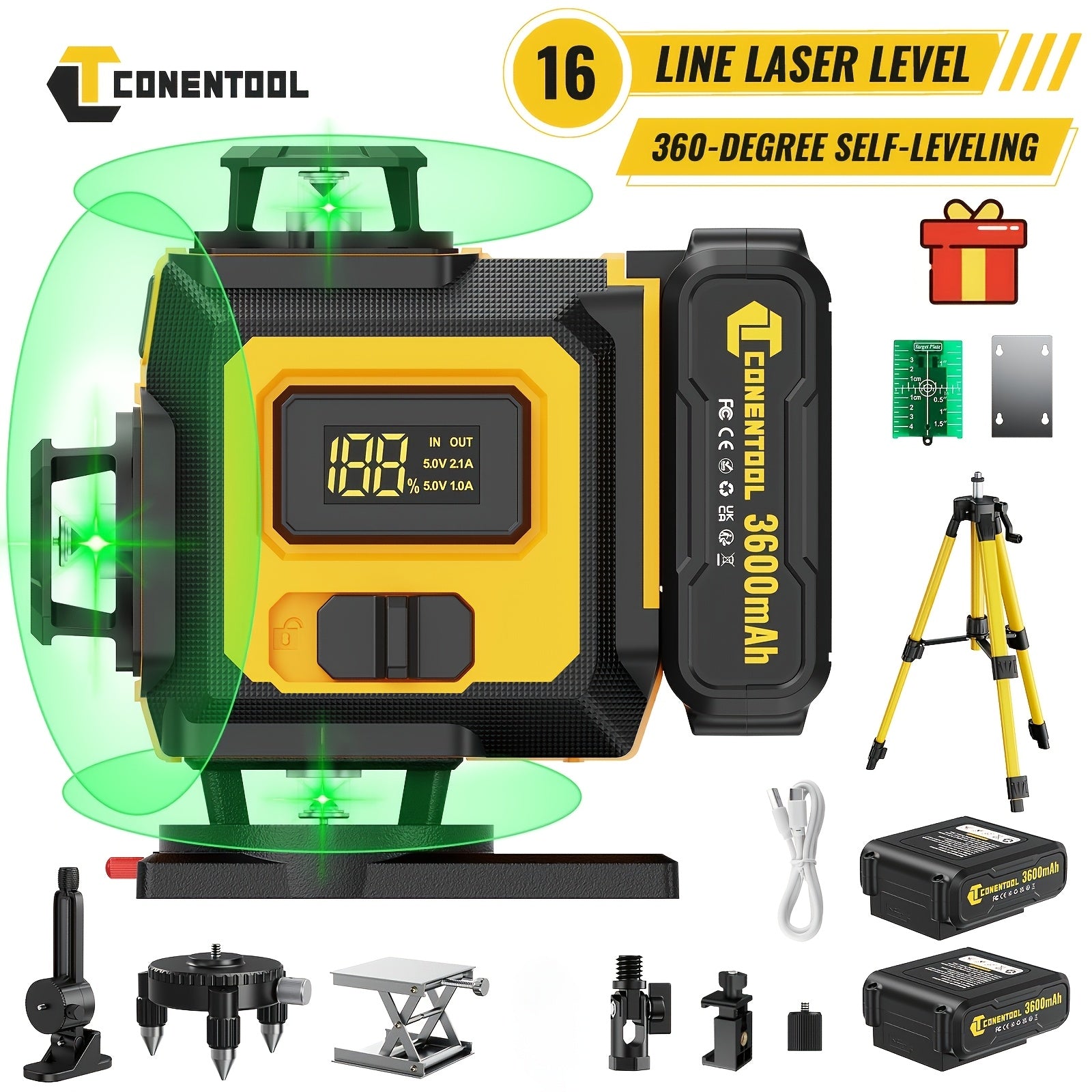 Nivel láser para instalación y reformas | 16 l y control remoto