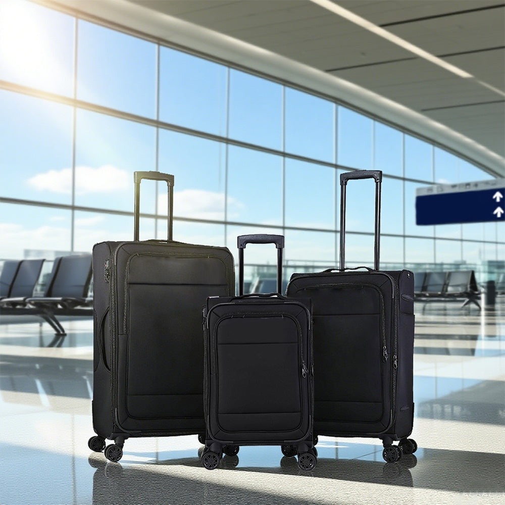 Maleta de viaje de tela de 3 piezas con asa telescópica, ligera y con ruedas, ideal para viajes, mudanzas y acampadas. Equipaje familiar combinado, 20"/26"/30"