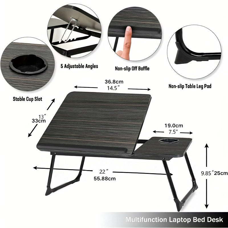 Mesa para cama/sofá portátil, bandeja para sofá, escritorio para el hogar, bandeja para desayuno con soporte para tazas, películas en la cama, marco para cama para portátil, mesa para cama con patas plegables artículos para el hogar.
