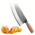 Cuchillo de Cocina Damasco, Maza de Carne y Verduras Forjada a Mano con una Hoja Afilada y un Mango Ergonómico Antideslizante Diseñado Específicamente para la Preparación Culinaria Presentado en una Elegante Caja de Regalo Ideal Como Regalo de Vacaciones