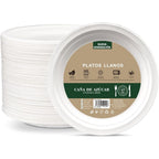 Platos de Papel de Fibra de Caña de Azúcar | Platos Especiales para Pastel de Cumpleaños | Platos para Desayuno y Cena | Platos para Barbacoa y Frutas | Platos para Ensaladas de Carne | Platos de Papel Engrosados Resistentes al AceiteCumpleaños, Fiestas,