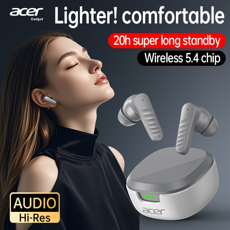 Auriculares Bluetooth | [Acer 2026 Nuevo] Auriculares inalámbricos TWS con graves potentes, llamadas estéreo, cancelación de ruido, duración