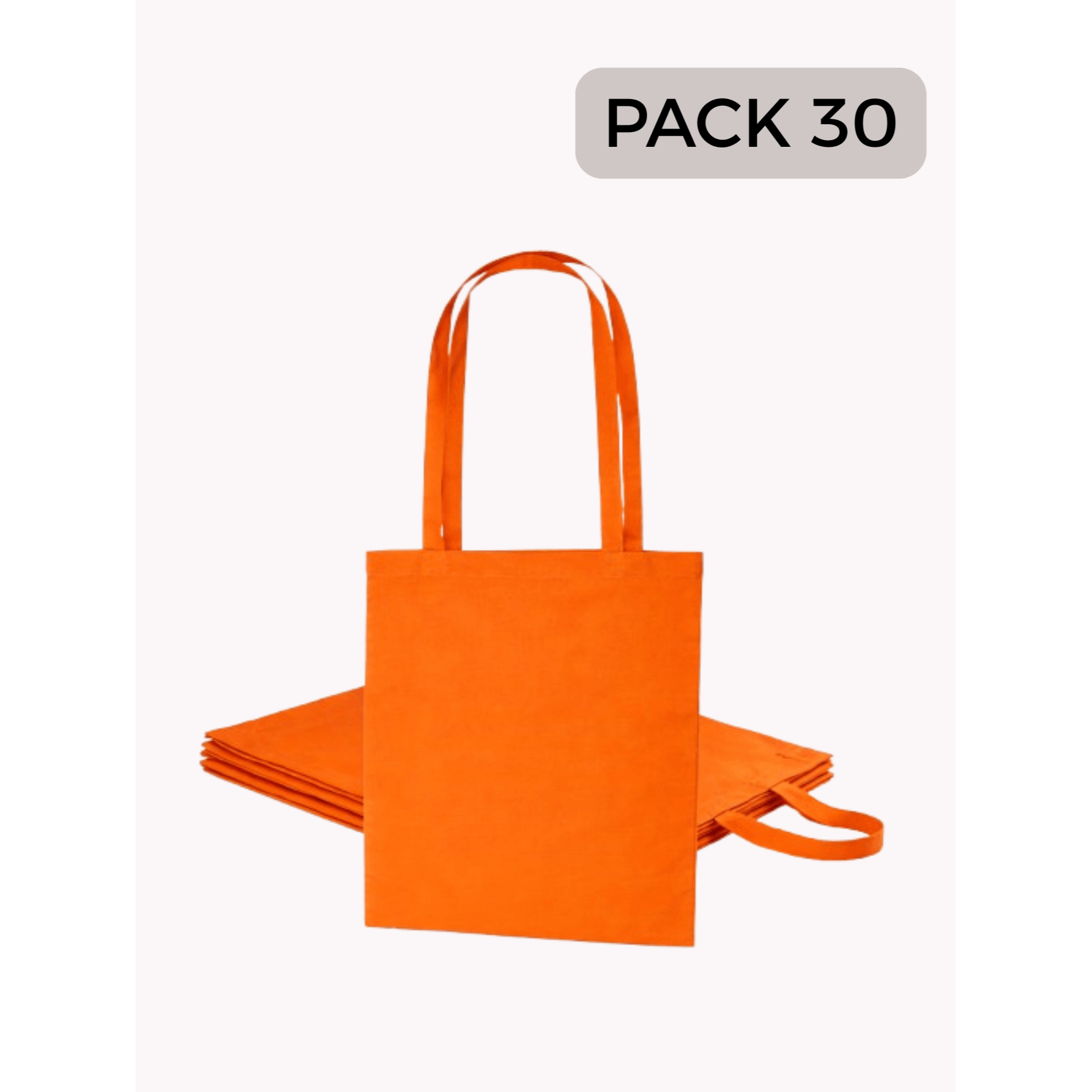 Pack 30 Bolsas de Tela de Algodón (Envío en 48 Horas) - Varios Colores- Tote Bag de Asa Larga, Reutilizable - Perfecta para Regalar, Pintar, Decorar, Manualidades, Talleres de Pintura, Ideal para Eventos y Regalos de empresa, Ir a la compra, Tiendas, Unis