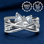 Anillo de moda para mujer, exquisito, de plata de ley 925, elegante y moderno, un anillo de joyería de alta gama para mujer con una apariencia hermosa, adecuado para viajes de vacaciones, uso diario y es un regalo conmemorativo ideal para amigos.