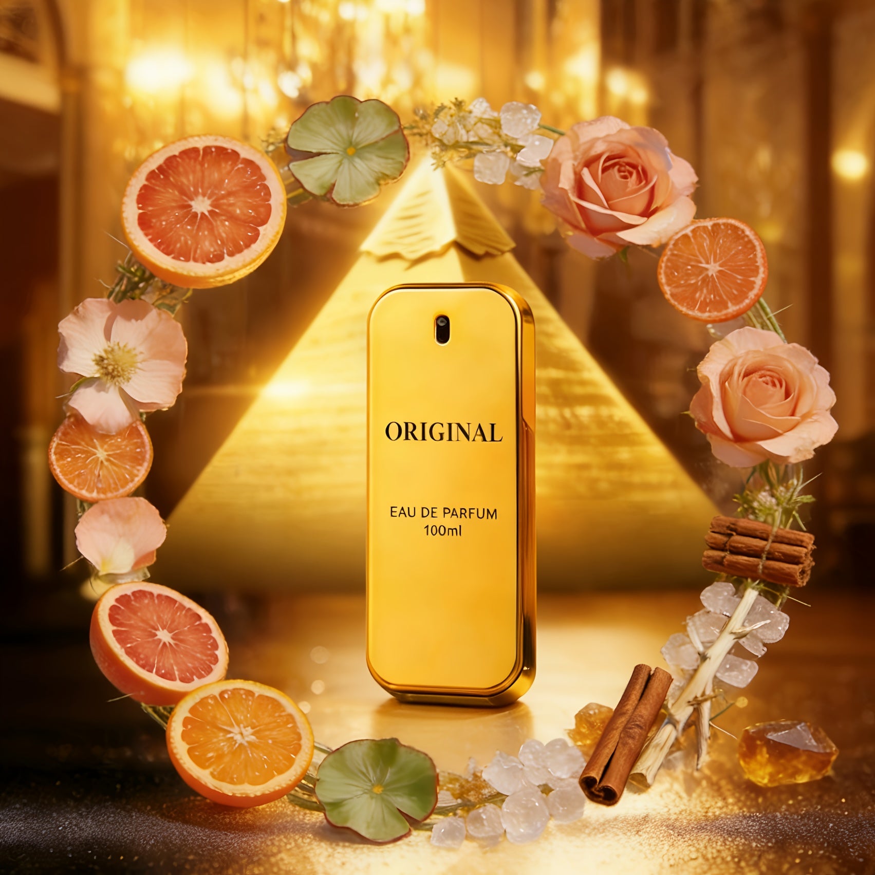 100ml (3.38fl.oz) MORAKOT ORIGINAL Eau De Parfum para Hombres | Empaque Texturizado Dorado | Toronja Sanguina + Rosa Canela + Madera Blanca, Rico y Profundo | Perfecto para Regalos de Temporada | Ideal para Uso Personal o como Regalo