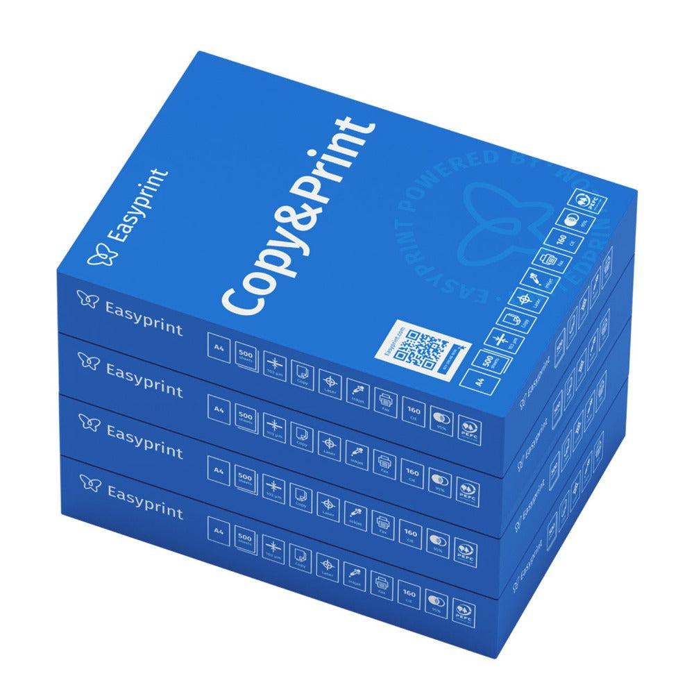 Papel para impresora Easyprint, papel de fotocopia de 2000 hojas, 4 x 500 A4 Premium, blanco brillante CIE 160, certificado PEFC