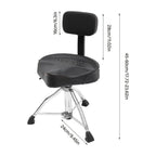 Silla de batería con respaldo, ajustable en altura, silla de batería neumática, giratoria 360°, para oficinas, salas de piano, salas de estudio, estudios de arte, conciertos.
