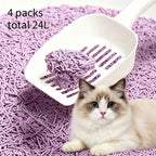 Arenero para gatos de tofu 6L - Sin polvo, fácil de formar bolas, control de olores - y seguro para gatitos - Paquete de 4 bolsas