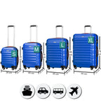Conjunto PROVITERA de 4 Maletas Rígidas de ABS, Maleta Rígida S-M-L-XL con Asa Telescópica de Gel y 4 Ruedas de Rodadura Fácil, Trolley Ligero y Resistente al Viaje, Equipaje de Mano con Cerradura de Código, Mangos de Gel Ergonómicos, Ruedas Giratorias de