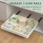 Organizador de gabinete extraíble y expandible de alta resistencia, con 3 rieles silenciosos, ancho ajustable (30.99 cm - 51.99 cm), apto para gabinetes de cocina, estantes extraíbles de gabinete