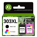 Vendidos por separado, paquete de 2 cartuchos de tinta 303XL para HP 303XL de alto rendimiento, compatibles con HP 7220e 7224e 7920e 7924e Envy Photo 6220 6230 6232 6234 7130 7234 7830 Tango X, negro y tricolor