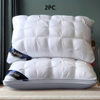 1/2 piezas Almohada de lujo tipo hotel para cama - Diseño ergonómico para quienes duermen de espalda, de lado y de estómago, solo lavado a mano, multiusos para el hogar y viajes, sueño cómodo, diseño de almohada elegante, relleno de alta densidad de 1000g