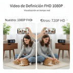 Cámara con reloj digital 1080P FHD, cámara de seguridad con tarjeta SD de 32 GB, punto de acceso AP y WiFi6, visualización remota en tiempo real, almacenamiento local, detección de movimiento, para uso en interiores en hogar, oficina y tienda inteligentes