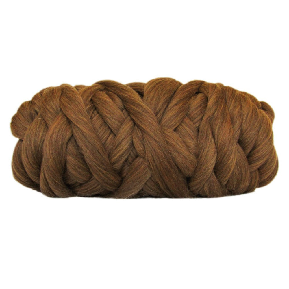 Lana Polaca, Peinada, 10g - Marrón/Amarillo Melange