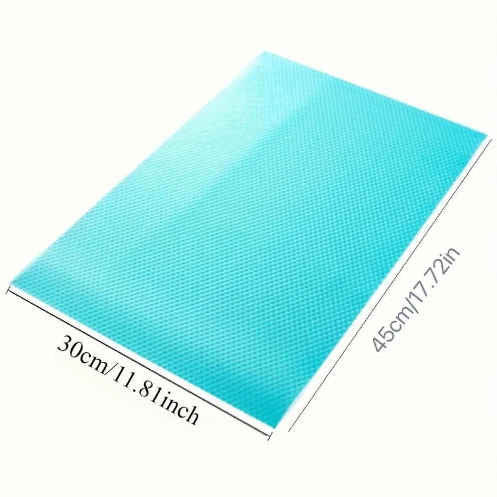 4 Piezas de Forros para Refrigerador de Silicona - Impermeables y Resistentes al Aceite, Alfombrillas No Comestibles, 2 Colores (Azul/Blanco) para Neveras, Estantes, Cajones, Armarios - Fácil Limpieza, Duraderos, Diseño Ahorra Espacio