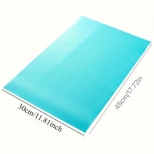 4 Piezas de Forros para Refrigerador de Silicona - Impermeables y Resistentes al Aceite, Alfombrillas No Comestibles, 2 Colores (Azul/Blanco) para Neveras, Estantes, Cajones, Armarios - Fácil Limpieza, Duraderos, Diseño Ahorra Espacio