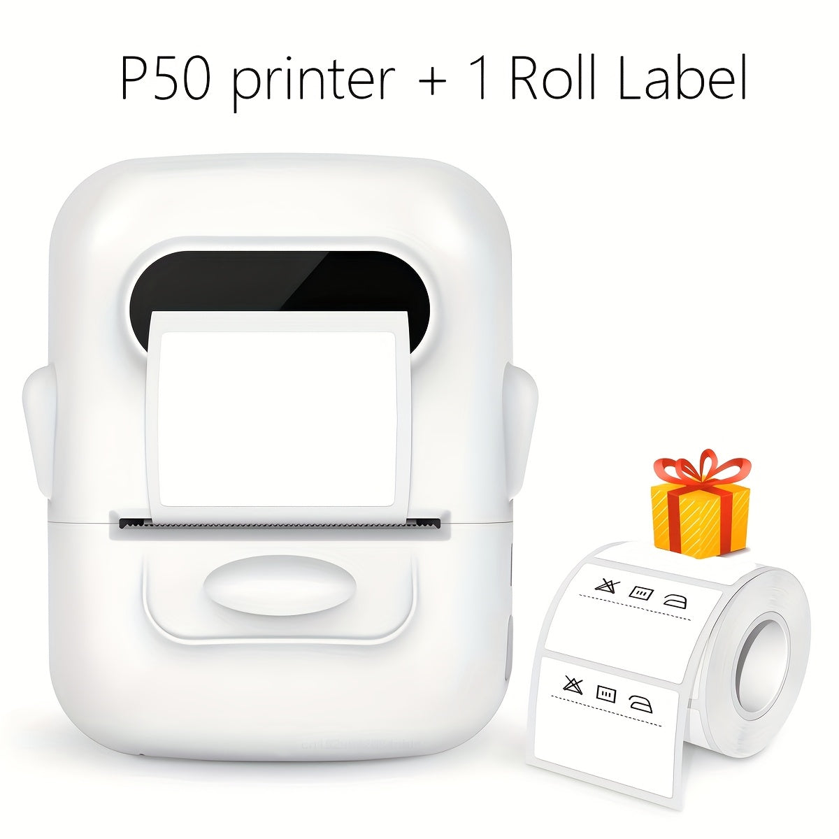 Impresora Portátil de Etiquetas Térmicas para Códigos de Barras, Ropa, Joyería, Venta al Detalle y Snacks, Compatible con Android, IOS, Windows, Incluye 1 Rollo de Etiquetas de 40 × 30 mm, No Requiere Tinta
