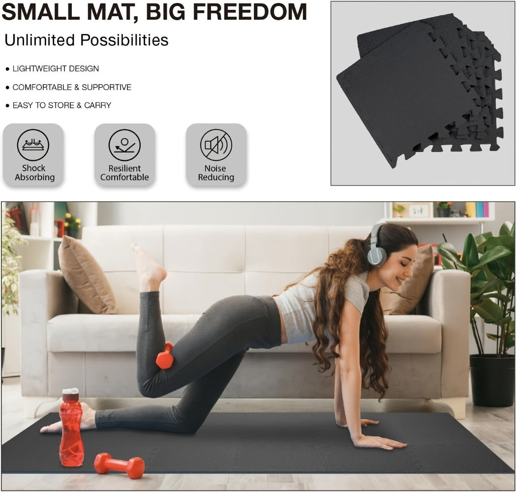 96/108 piezas de tapetes de gimnasio entrelazados de espuma EVA, 30 x 30 cm, tapetes de ejercicio tipo puzzle con baldosas para el suelo, suelo para gimnasio en casa, equipo de ejercicio, tapete de fitness, ideal para yoga, pilates y fitness en casa