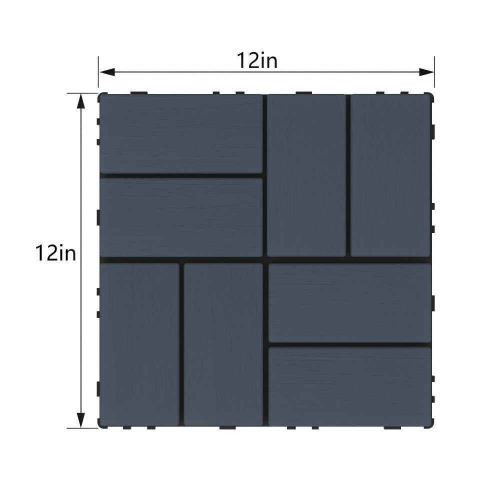 Baldosas de plástico entrelazadas para terraza, paquete de 54 baldosas impermeables para pisos de patio para uso en exteriores e interiores - Ideal para porche, piscina, balcón, patio trasero - Fácil instalación y material PP resistente