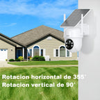 ANRAN Cámara de exterior inalámbrica de 3MP con batería de respaldo, visión nocturna a color, detección humana y audio bidireccional, alarma de sirena, adecuada para vigilancia empresarial, almacenamiento en la nube/SD, compatible con Alexa